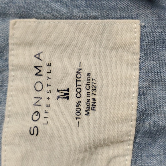 SONOMA Life Style 3/4 button roll sleeves Denim shirt women's size M - Picture 4 of 4